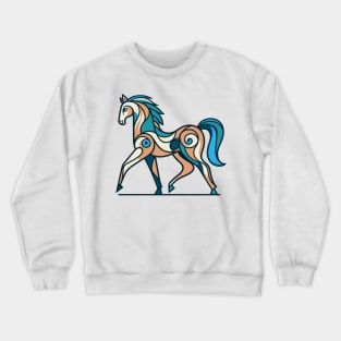 Horse illustration. Illustration of a horse in cubism style Crewneck Sweatshirt